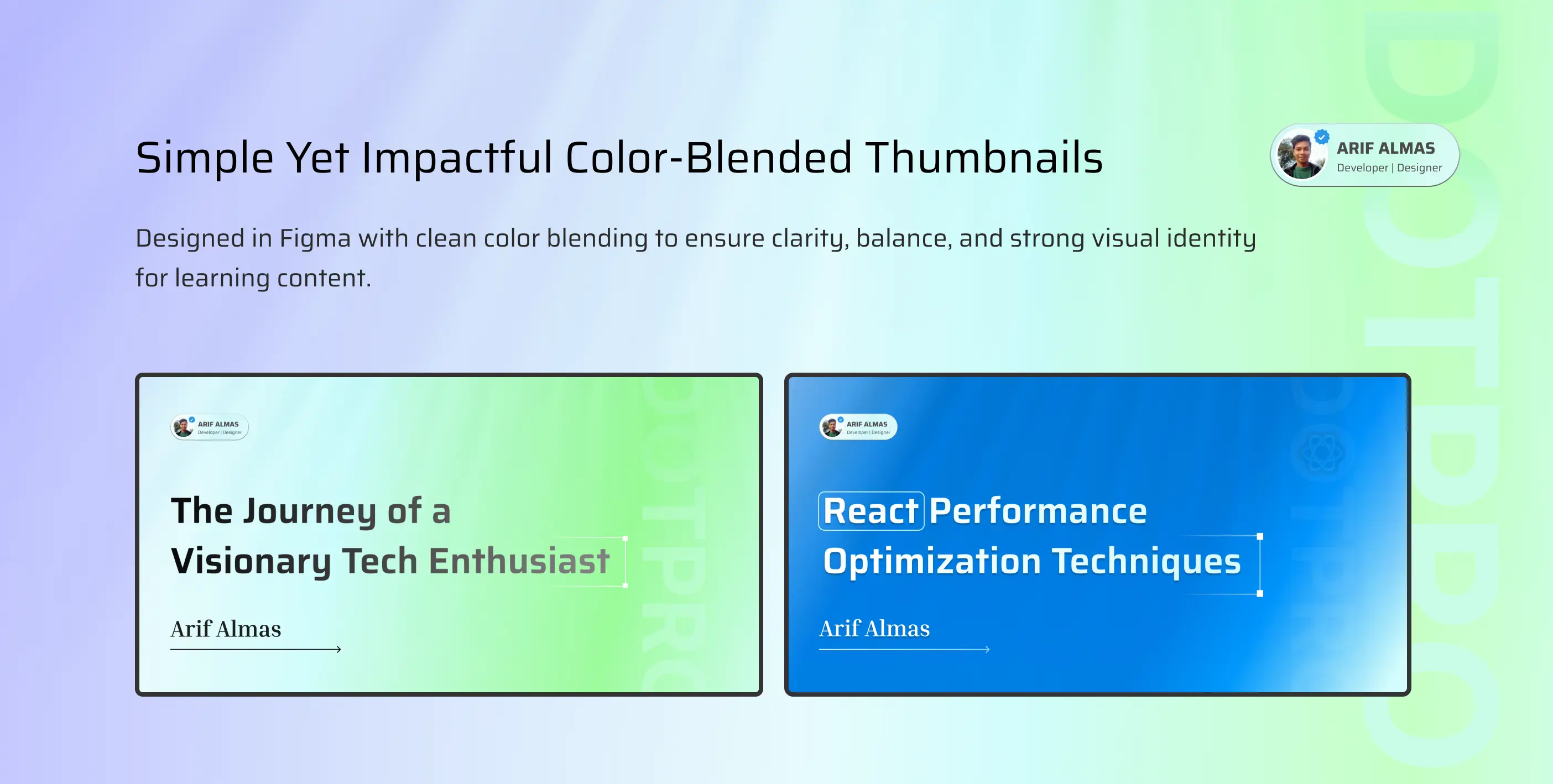 Visual representation for tip: Simple color blended thumbnails for your next project.